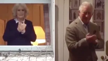 Prince Charles and Camilla clap for health workers while quarantined