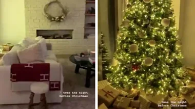 Aussie model Lara Worthington shows off her stylish Christmas decor