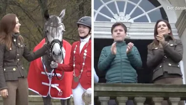 Crown Princess Mary watches Hubertus Hunt with her children