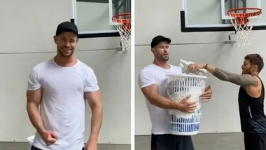 Chris Hemsworth and Luke Zocchi’s ultimate home workout with everyday objects