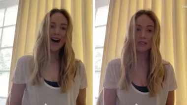 Jennifer Lawrence urges fans to sign up and vote from home