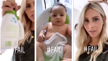 Claire Holt accidentally washes her son in hand sanitiser