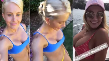 Ali Oetjen shows off her smaller breasts after reduction surgery