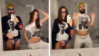 Emily Ratajkowski switches clothes with Josh Ostrovsky in TikTok