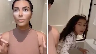 Kim Kardashian is frustrated after North interrupts her makeup tutorial