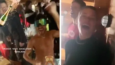 Victoria’s Secret model Georgia Fowler slops kiss on boyfriend Nathan Dalah