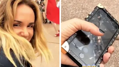 Pip Edwards smashes her $1250 phone at Australian Fashion Week