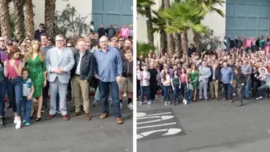 The cast of ‘Modern Family’ wave goodbye outside of the studio