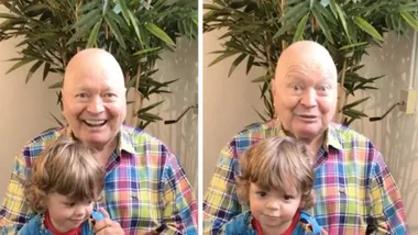 Bert Newton sings ‘Happy Birthday’ to young grandson