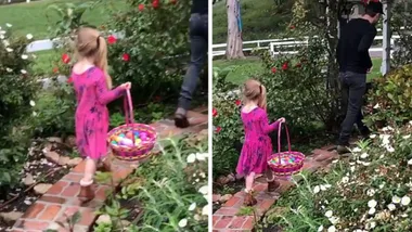 Brandon Jenner easter egg hunts with his 4-year-old daughter Eva