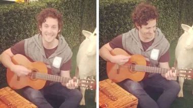 Purple Wiggle ‘Lachy’ sings on set after split with wife Emma