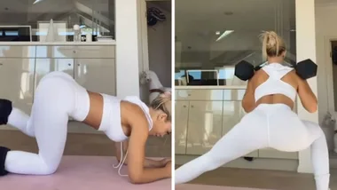 Tammy Hembrow shares floor exercises to help fans workout at home