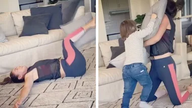 No excuses! Michelle Bridges shows off her at-home ab workout