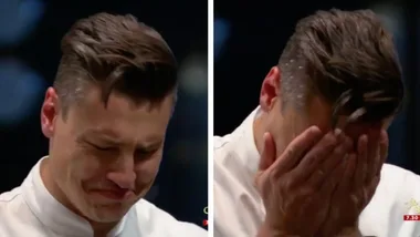 Ben breaks down in tears after making the top three on Masterchef