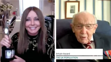 Carol Vorderman gives Captain Tom Moore a Pride of Britain Award