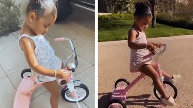 Khloe Kardashian shares sweet clip of daughter True on tricycle