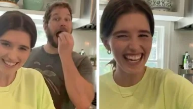 Chris Pratt cracks up Katherine Schwarzenegger as she bakes