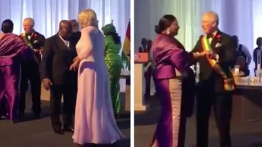 Charles and Camilla take to the dance floor with Ghana President