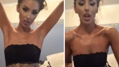 MAFS’ Liz Sobinoff shows of stomach tattoo and skinny figure in makeup tutorial