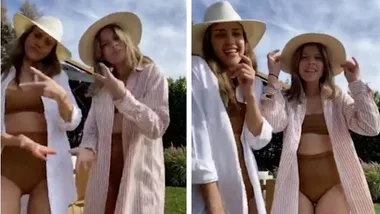 TikTok Twinning! Jessica Alba & daughter wear matching bikinis