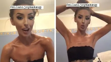 MAFS’ star Liz Sobinoff shows off skinny frame in makeup tutorial