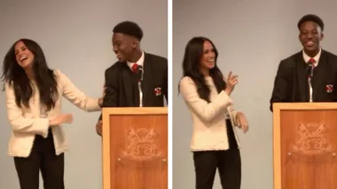 Head boy leaves Meghan Markle BLUSHING as he calls her ‘beautiful’