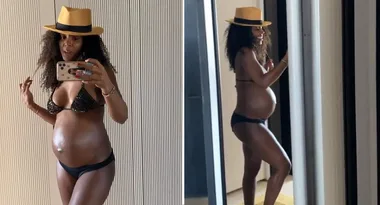 Kelly Rowland glows as she shows off her baby bump