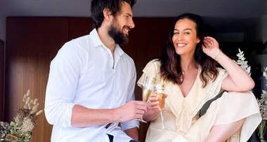 Megan Gale and Shaun Hampson share exciting family news