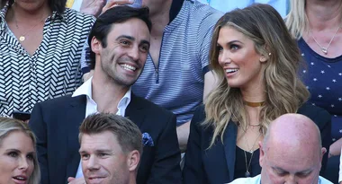 Delta Goodrem attends Australian Open final with former Home and Away actor Richard Brancatisano