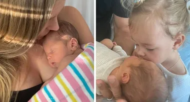 Jennifer Hawkins shares the adorable moment Frankie met baby brother Hendrix