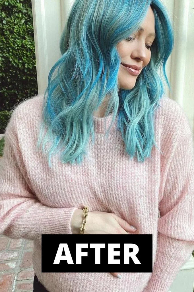 hilary duff blue hair