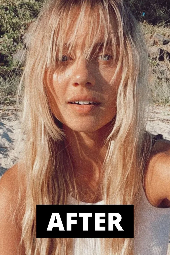 elyse knowles blonde fringe