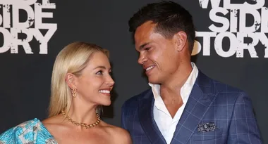 Holly Kingston and Jimmy Nicholson are all loved-up at the West Side Story premiere