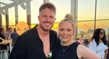 Melissa Rawson celebrates her first birthday as a mother with fiancé Bryce Ruthven