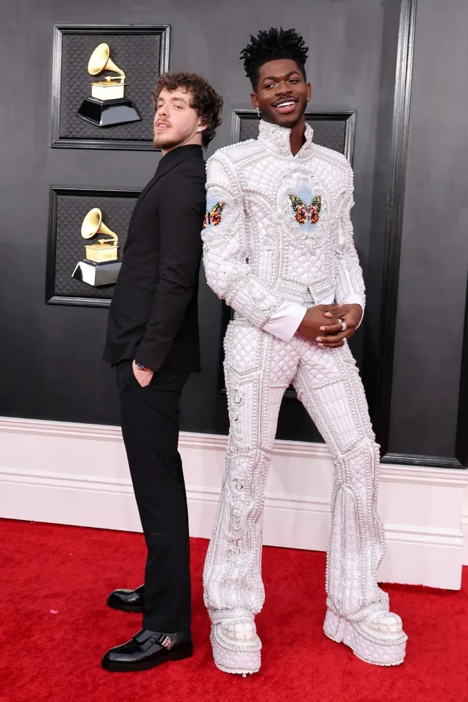 Jack Harlow and Lil Nas X attend the 2022 Grammy Awards.
