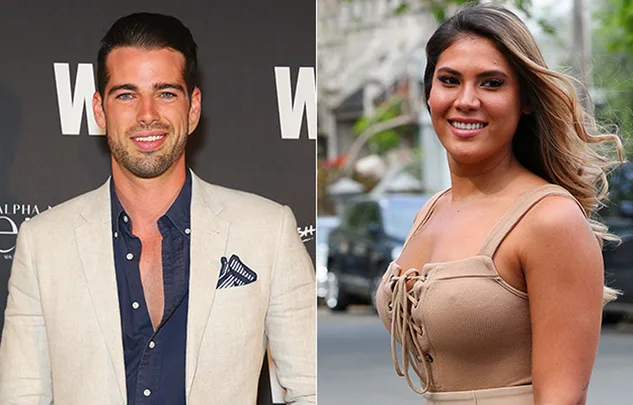 Two people smiling; a man in a light suit with a navy shirt on the left, and a woman in a tan top outdoors on the right.