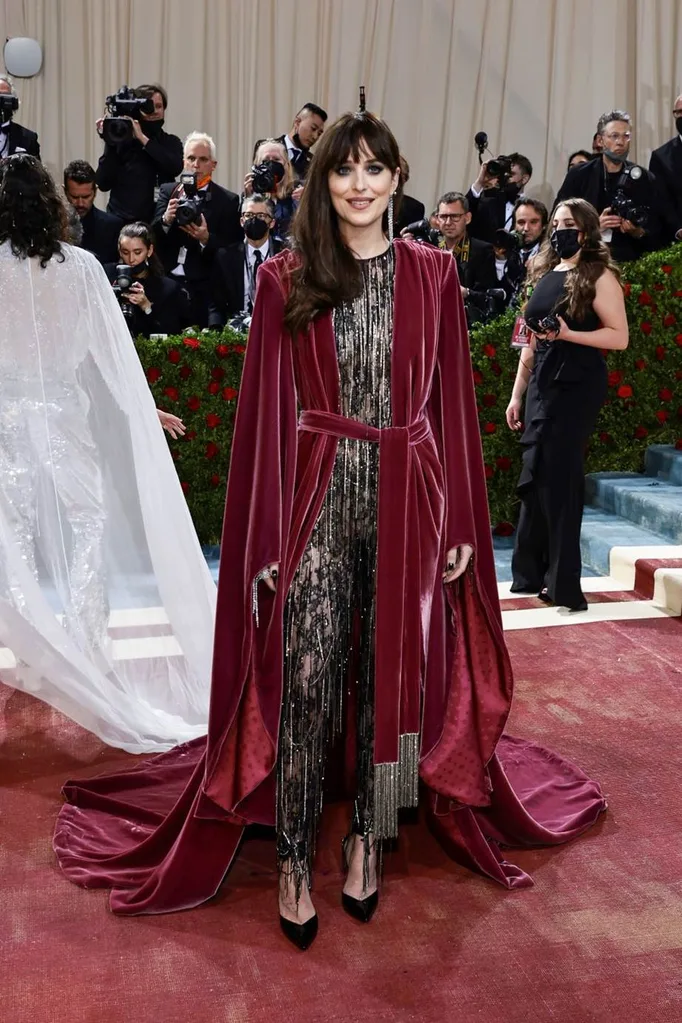 Dakota Johnson at the 2022 Met Gala wearing Gucci.