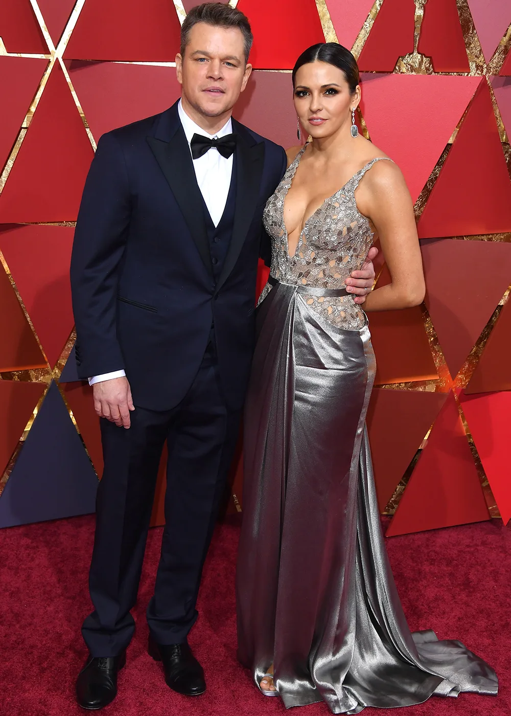 Matt and Luciana Damon on the red carpet