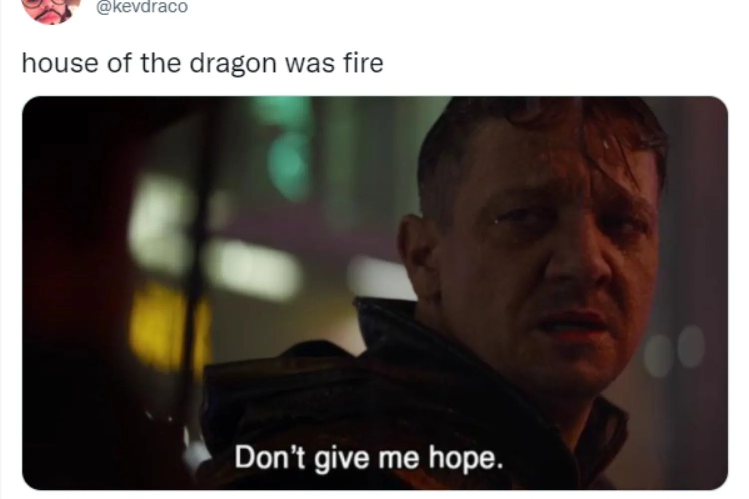 house-of-the-dragon-tweet-jeremy-renner
