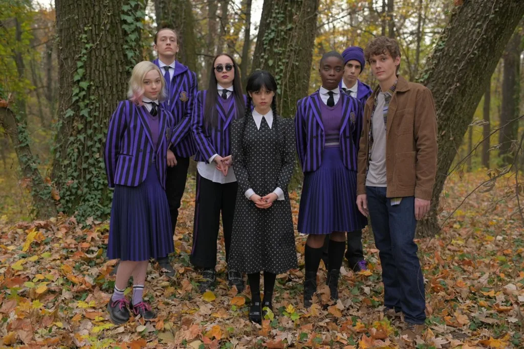 wednesday-cast-in-uniform
