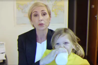 Here’s how a working woman would handle her kids crashing her live BBC interview