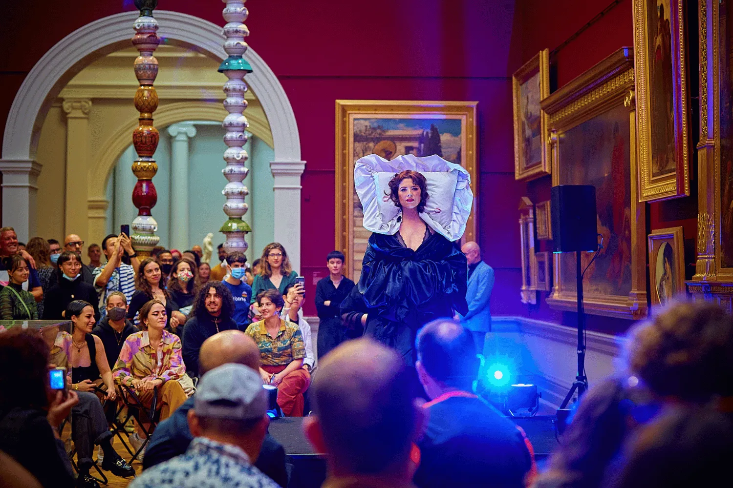 Micha Couell in Sidney McMahon's Eager and unashamed (performance still) at Queer Art After Hours, Art Gallery of New South Wales, 2022
