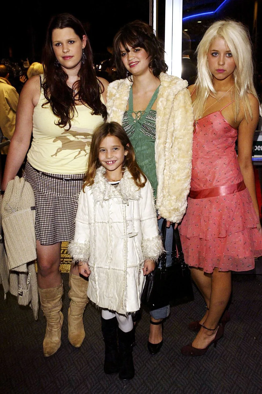 michael hutchence daughter tiger lily hutchence as a child, posing with fifi trixibelle, pixie and peaches geldof at an event