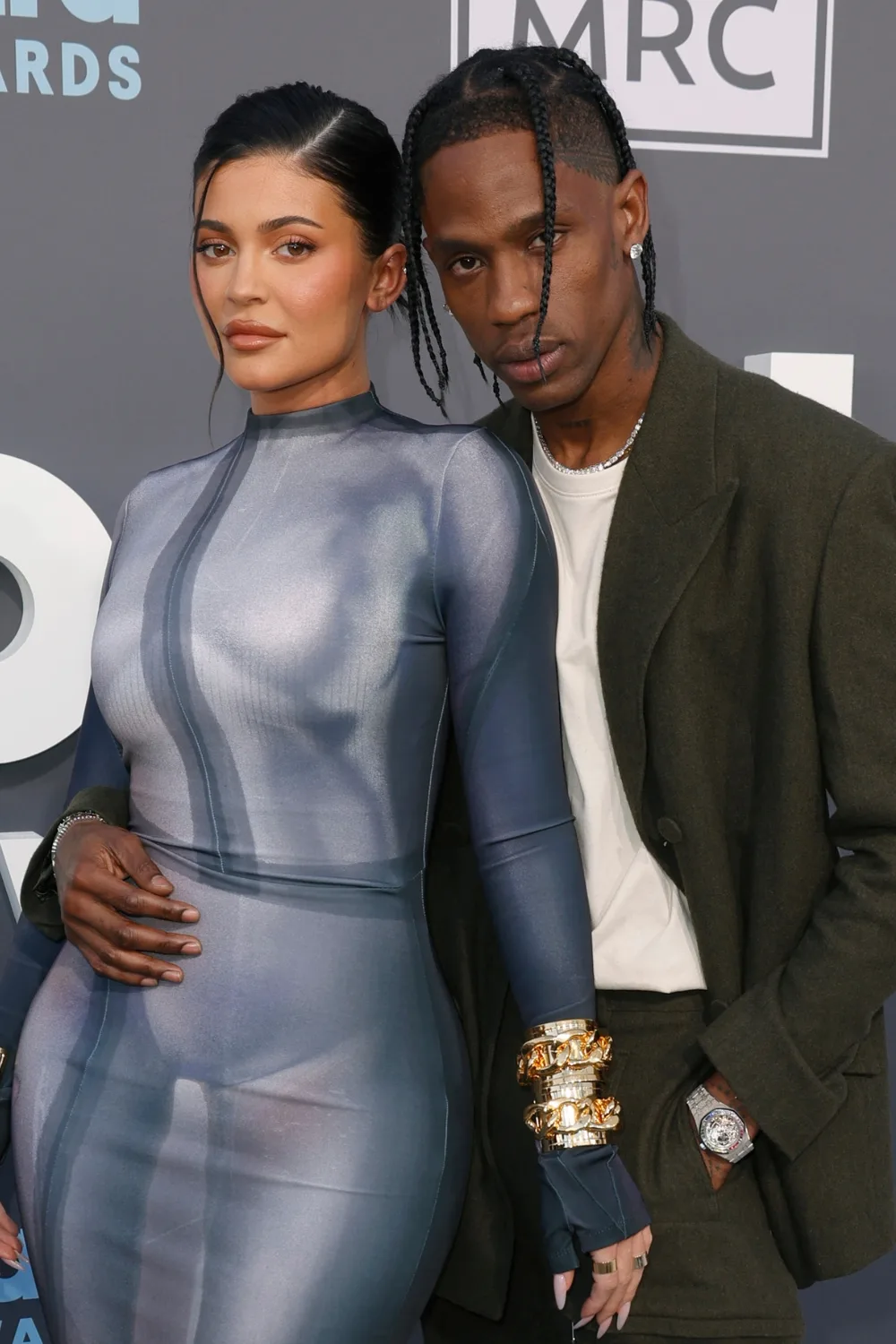 Kylie Jenner and Travis Scott at a film premiere.