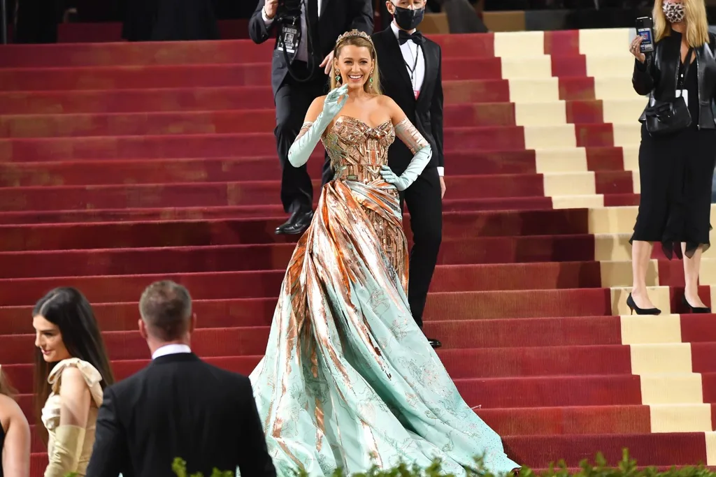 Blake Lively on red carpet at Met Gala