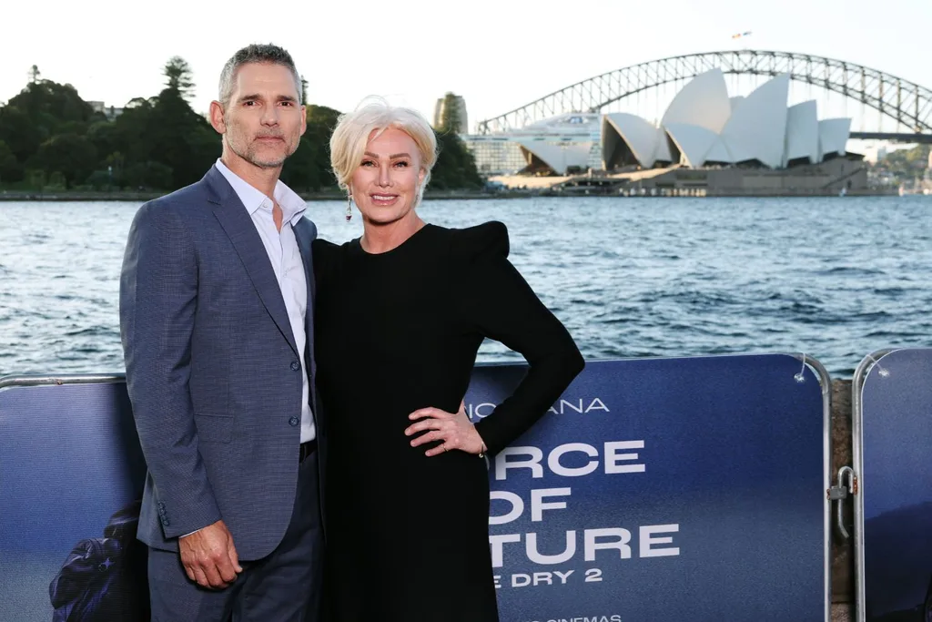 Eric Bana and Deborra-Lee Furness as the premiere of Force of Nature: The Dry 2 at Sydney Harbour