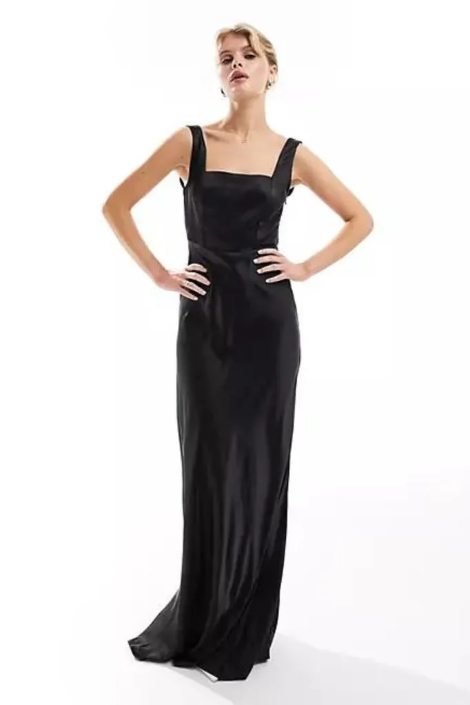 asos-black-square-neck-bridesmaid-dress