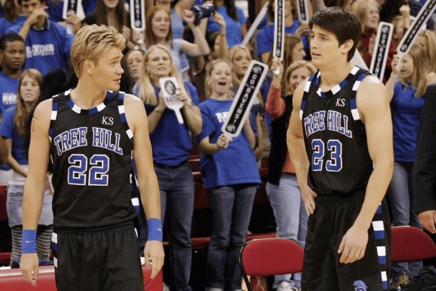 chad michael murray and james rafferty basketball one tree hill