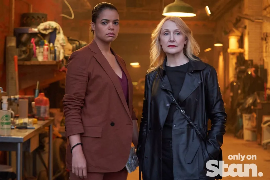 Lydia West and Patricia Clarkson in a still from Gray