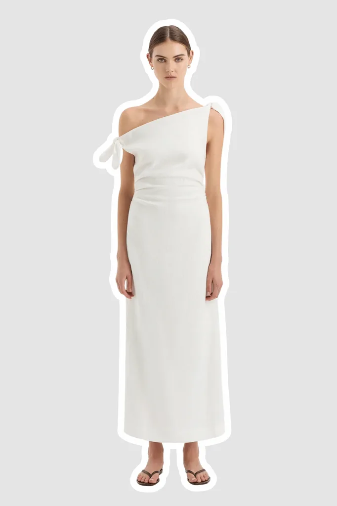 white bridesmaid dress from Sir.